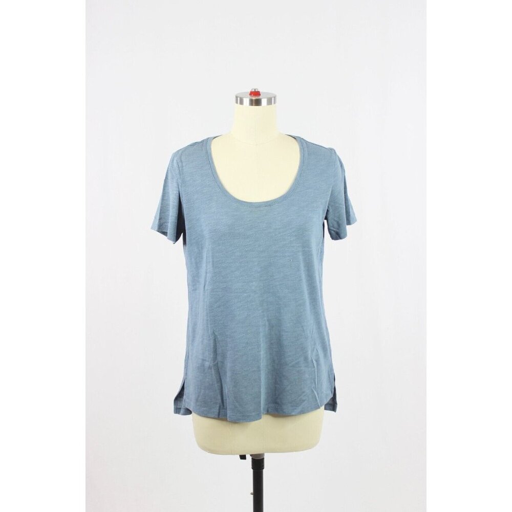THEORY Pinati B Atmos Blue Modal Cotton Slub Jersey Scoop Neck T-Shirt, Size S